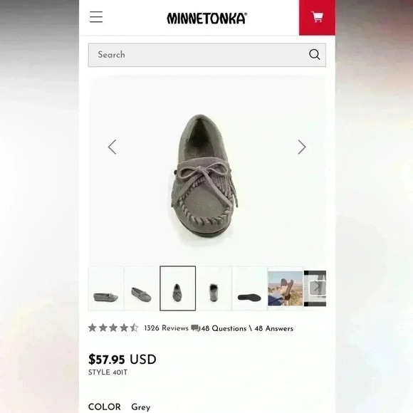 Minnetonka Moccasins Kitty Hardsole Gray Non-Slip Comfortable Womens Size 9 EUC - Picture 2 of 12